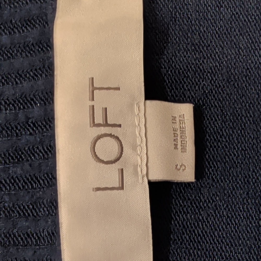 LOFT Navy Blue Button-Up Sweater - Picture 2 of 3